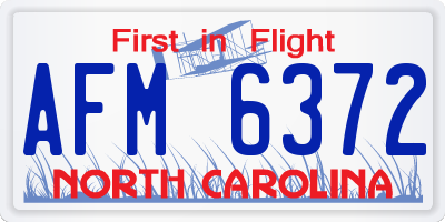 NC license plate AFM6372