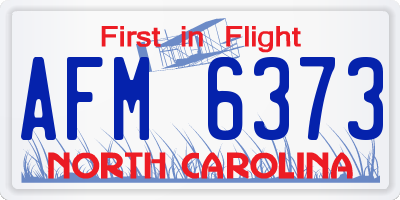 NC license plate AFM6373