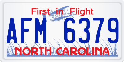 NC license plate AFM6379