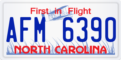 NC license plate AFM6390