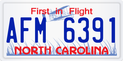 NC license plate AFM6391