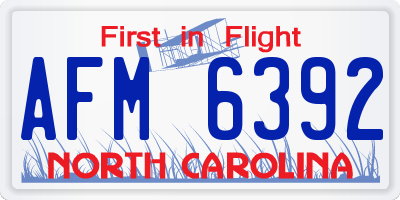 NC license plate AFM6392