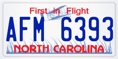 NC license plate AFM6393
