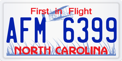 NC license plate AFM6399
