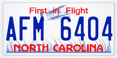 NC license plate AFM6404