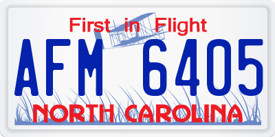 NC license plate AFM6405