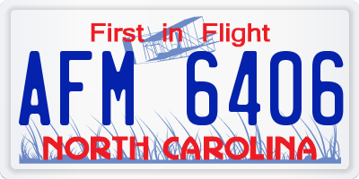 NC license plate AFM6406