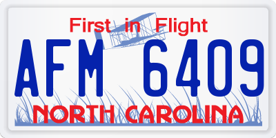NC license plate AFM6409