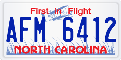 NC license plate AFM6412