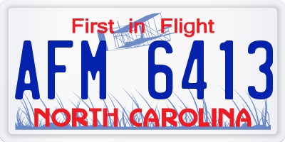 NC license plate AFM6413