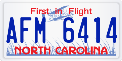 NC license plate AFM6414
