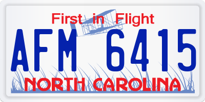 NC license plate AFM6415