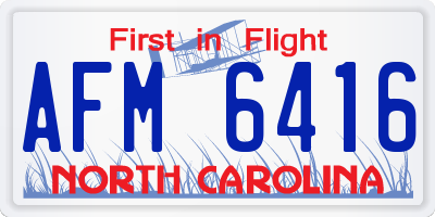 NC license plate AFM6416