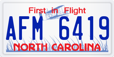 NC license plate AFM6419