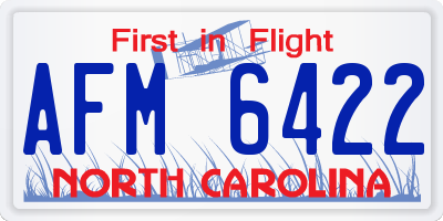 NC license plate AFM6422