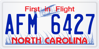 NC license plate AFM6427