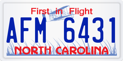 NC license plate AFM6431