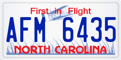 NC license plate AFM6435