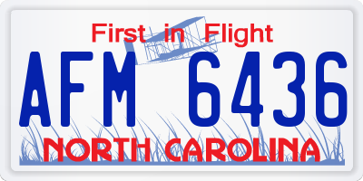 NC license plate AFM6436