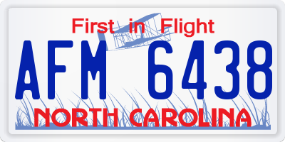 NC license plate AFM6438