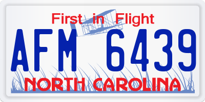 NC license plate AFM6439