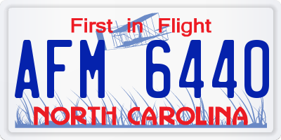 NC license plate AFM6440