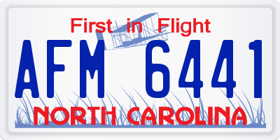 NC license plate AFM6441