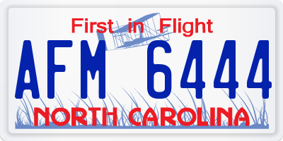 NC license plate AFM6444