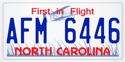 NC license plate AFM6446