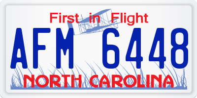 NC license plate AFM6448
