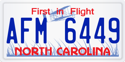NC license plate AFM6449