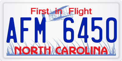 NC license plate AFM6450