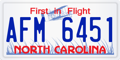 NC license plate AFM6451