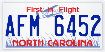 NC license plate AFM6452