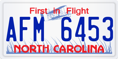 NC license plate AFM6453