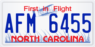 NC license plate AFM6455