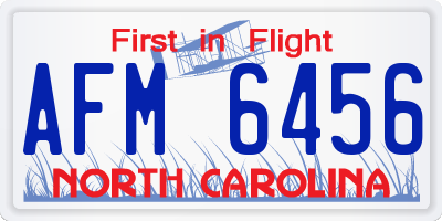 NC license plate AFM6456