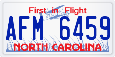 NC license plate AFM6459