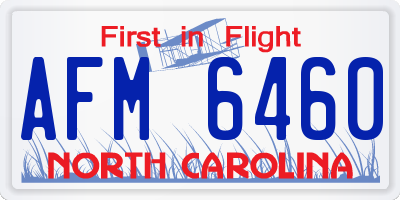 NC license plate AFM6460