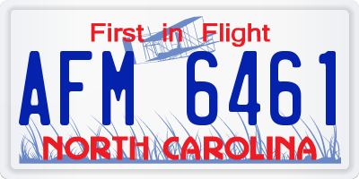 NC license plate AFM6461