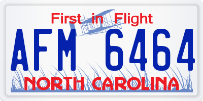 NC license plate AFM6464