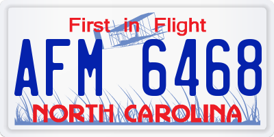 NC license plate AFM6468
