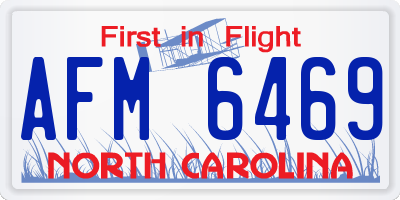 NC license plate AFM6469