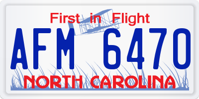 NC license plate AFM6470