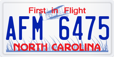 NC license plate AFM6475