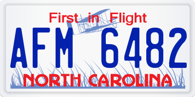 NC license plate AFM6482