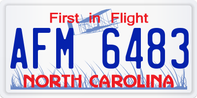 NC license plate AFM6483