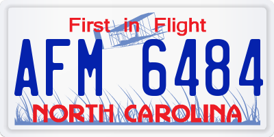 NC license plate AFM6484
