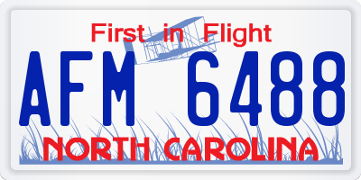 NC license plate AFM6488