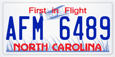 NC license plate AFM6489